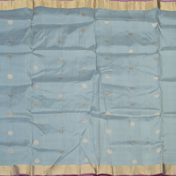 Hayagrivas Handloom Soft Silk Saree in Eye-catching Silver Grey KBE379E1-6