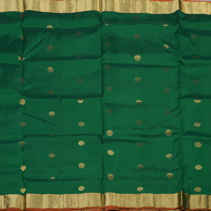 Hayagrivas Handloom Soft Silk Saree in Rich Leaf Green KBE379E1-7