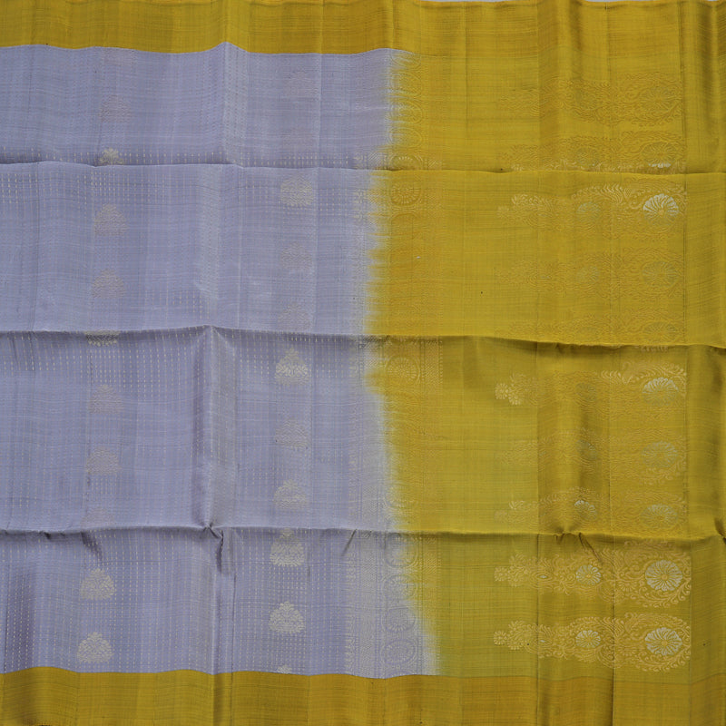 Hayagrivas Pure Soft Silk Saree in delicate Lilac with Olive Yellow KBE379E3-6