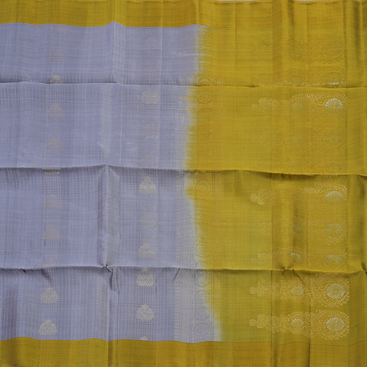 Hayagrivas Pure Soft Silk Saree in delicate Lilac with Olive Yellow KBE379E3-6