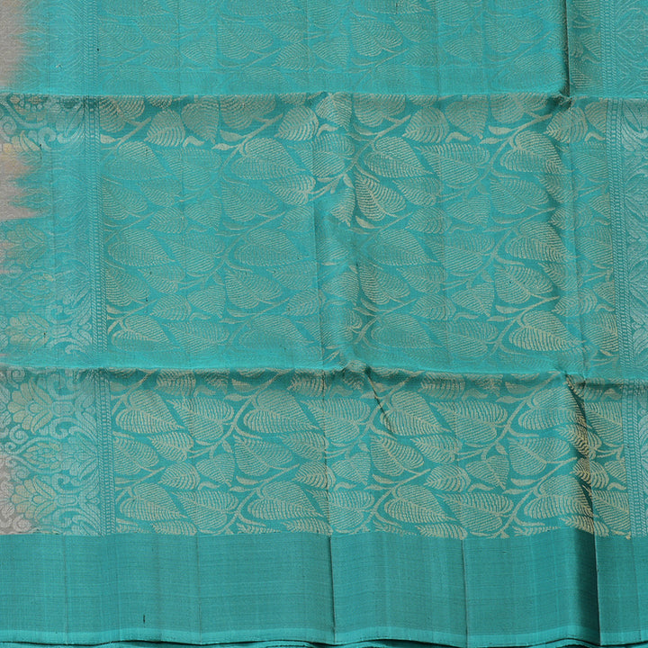 Hayagrivas Pure Soft Silk Saree in Teal with Ash Grey KBE379E3-9
