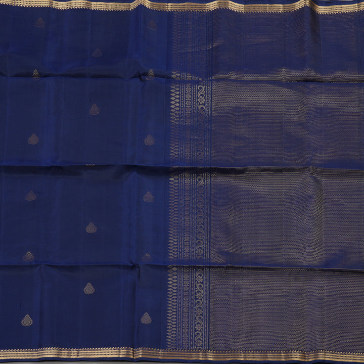 Hayagrivas Handloom Soft Silk Saree in Vintage Dark Blue KBE379E5-6