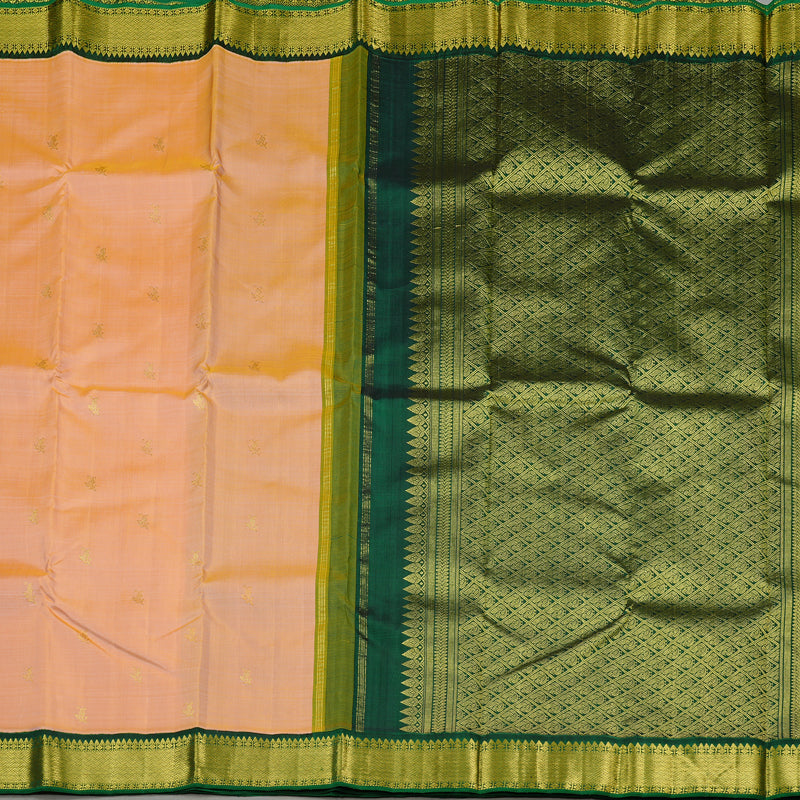 Hayagrivas Handloom Kanjivaram Silk Saree in Elegant Peach KBE37D4-1