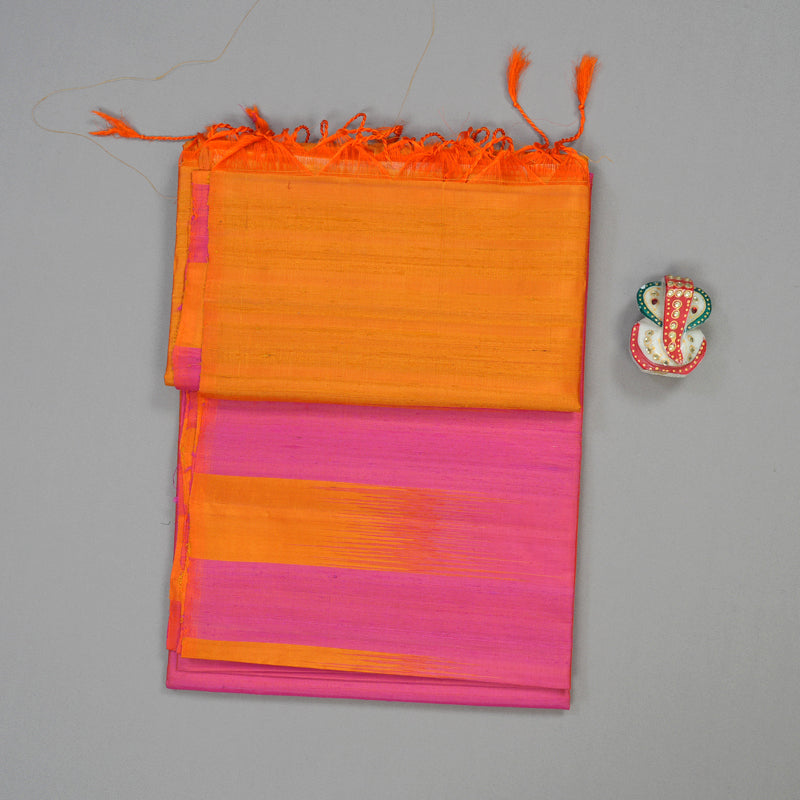 Hayagrivas Pure Soft Silk Saree in Vibrant Pink with Orange KBE380E1-1