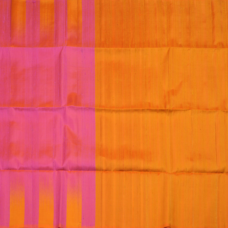 Hayagrivas Pure Soft Silk Saree in Vibrant Pink with Orange KBE380E1-1