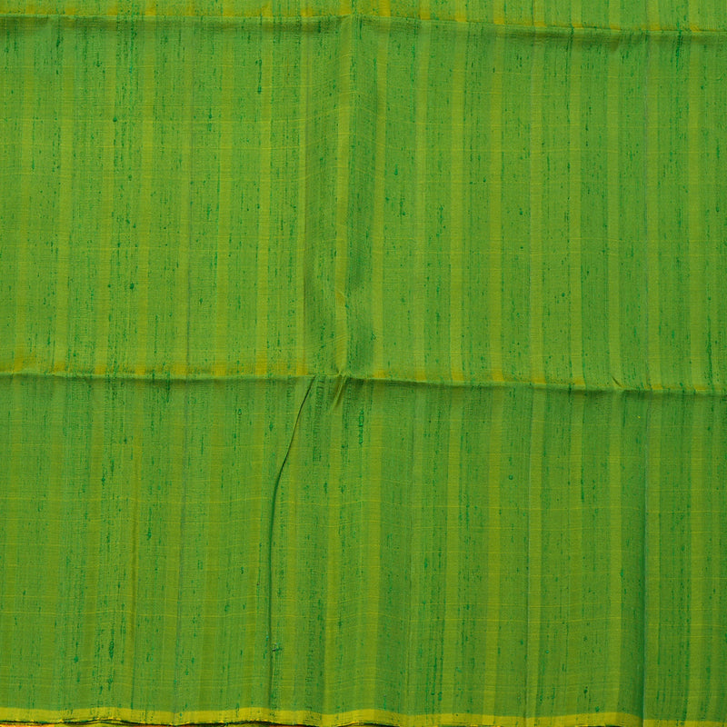 Hayagrivas Handloom Kanjivaram soft silk saree in Mustard yellow with light green KBE380E1-11
