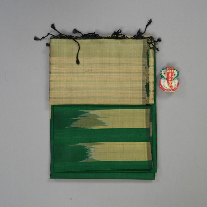 Hayagrivas Handloom Soft Silk Saree in Deep-hued Bottle Green KBE380E1-13