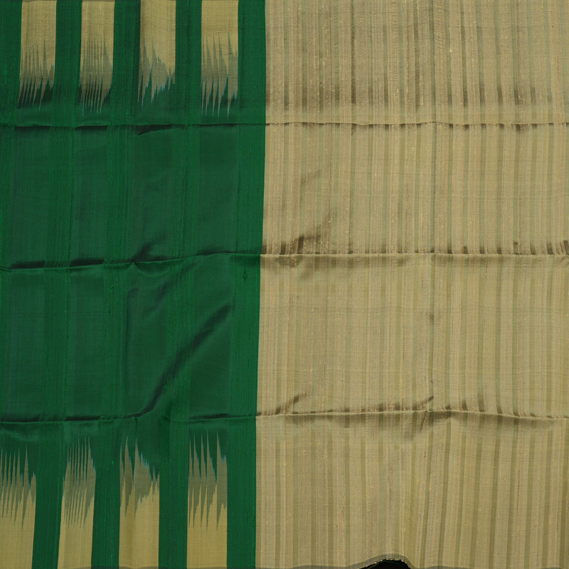 Hayagrivas Handloom Soft Silk Saree in Deep-hued Bottle Green KBE380E1-13
