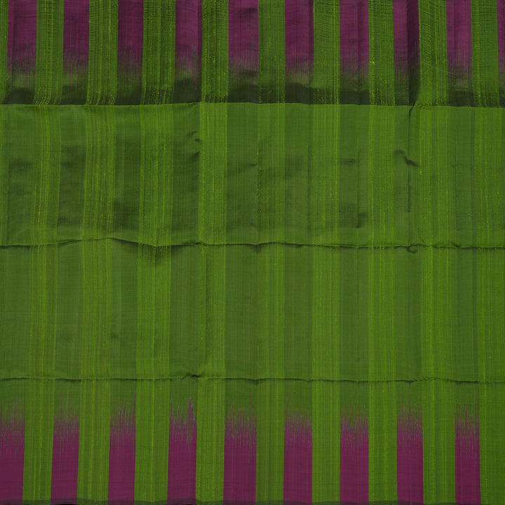 Hayagrivas Handloom Kanjivaram soft silk saree in Dark green with purple KBE380E1-15