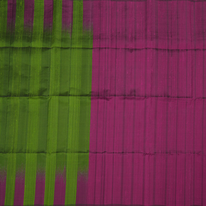 Hayagrivas Handloom Kanjivaram soft silk saree in Dark green with purple KBE380E1-15