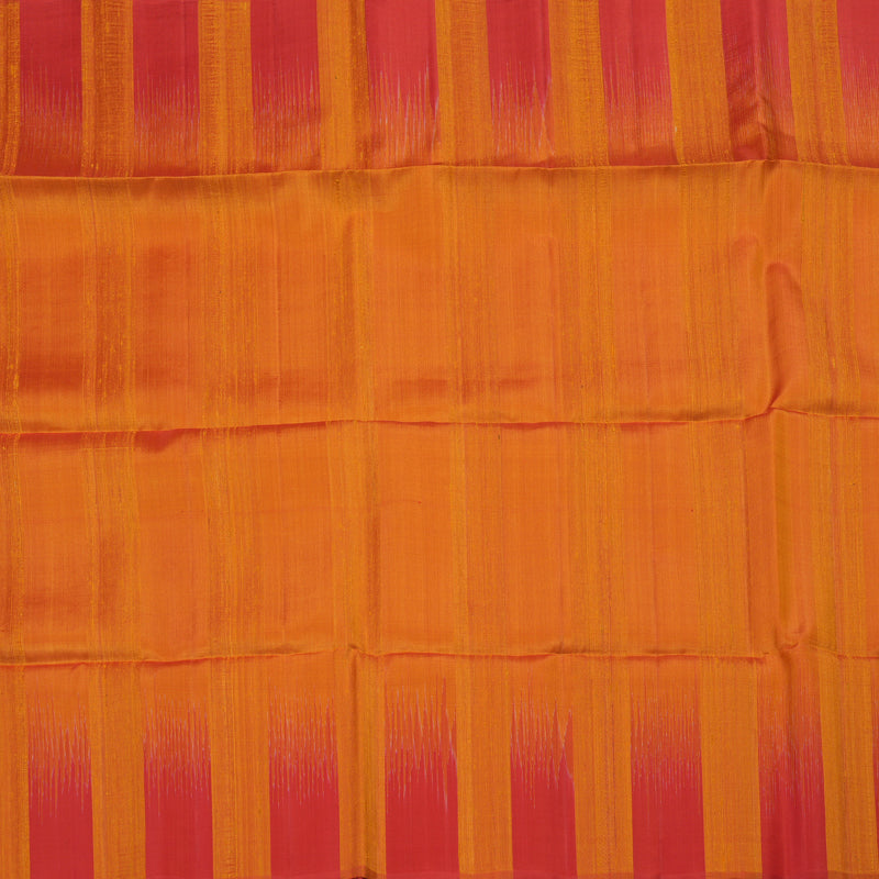 Hayagrivas Handloom kanjivaram soft silk saree in Mango yellow with maroon KBE380E1-39