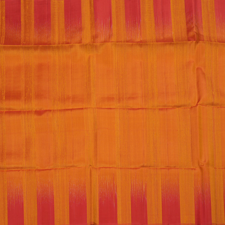 Hayagrivas Handloom kanjivaram soft silk saree in Mango yellow with maroon KBE380E1-39