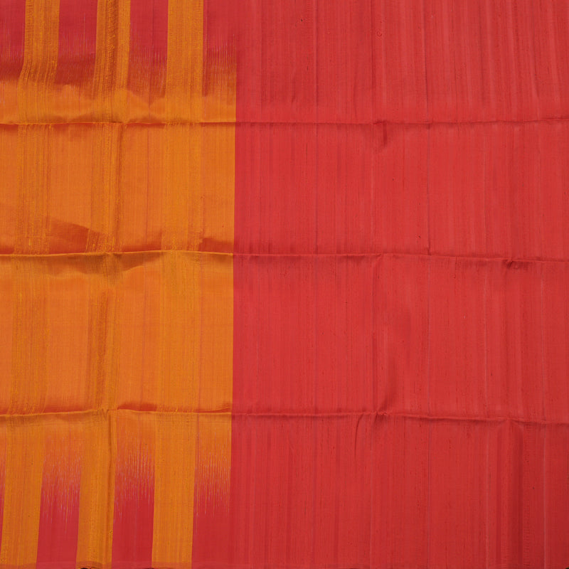 Hayagrivas Handloom kanjivaram soft silk saree in Mango yellow with maroon KBE380E1-39