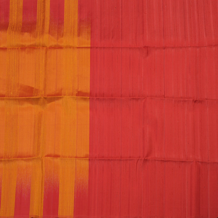 Hayagrivas Handloom kanjivaram soft silk saree in Mango yellow with maroon KBE380E1-39