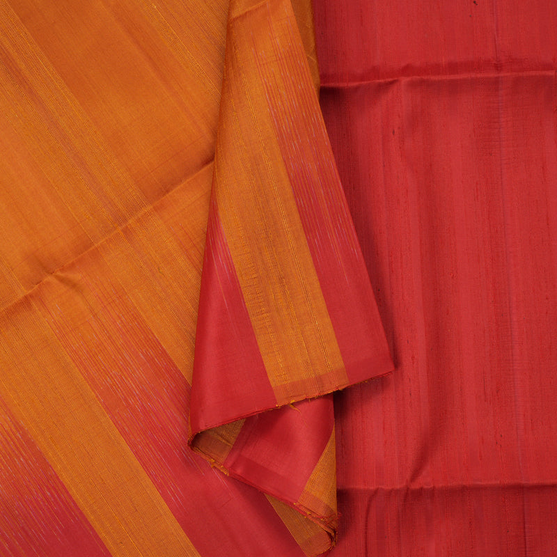 Hayagrivas Handloom kanjivaram soft silk saree in Mango yellow with maroon KBE380E1-39