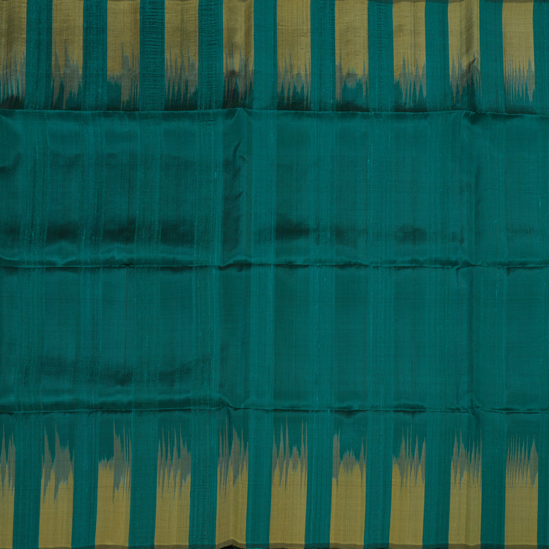 Hayagrivas Handloom kanjivaram Soft silk saree in teal blue with ash grey KBE380E1-42