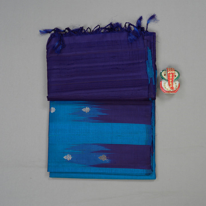 Hayagrivas Handloom kanjivaram soft silk saree in Sky blue with blue KBE380E2-1