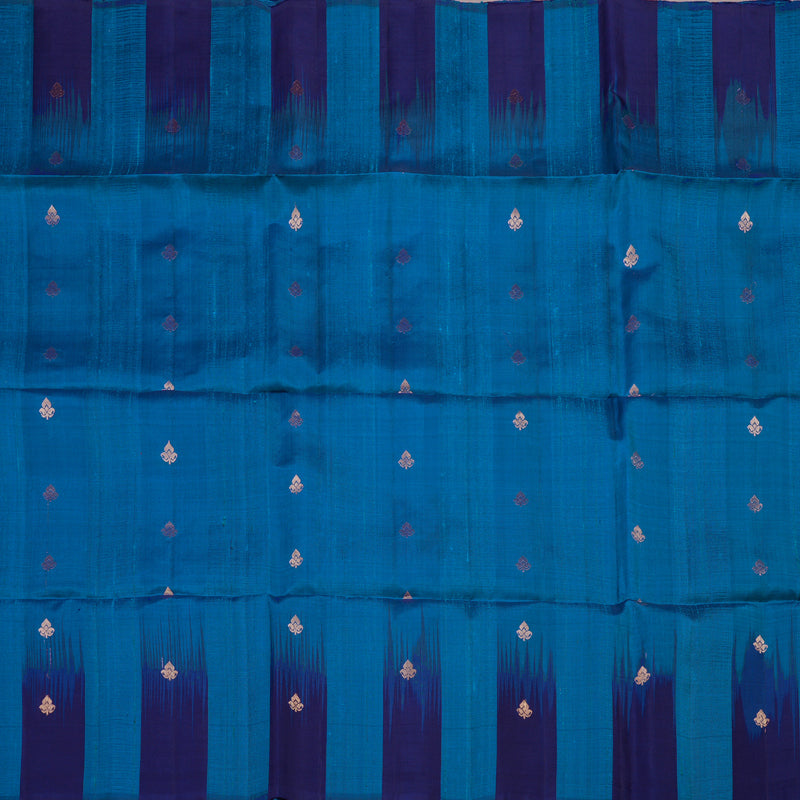 Hayagrivas Handloom kanjivaram soft silk saree in Sky blue with blue KBE380E2-1