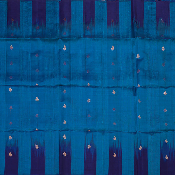 Hayagrivas Handloom kanjivaram soft silk saree in Sky blue with blue KBE380E2-1