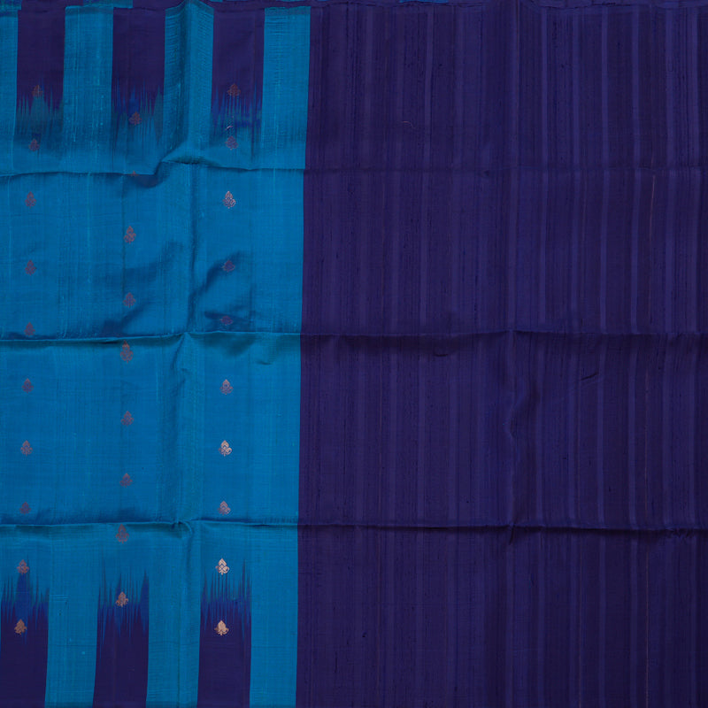Hayagrivas Handloom kanjivaram soft silk saree in Sky blue with blue KBE380E2-1