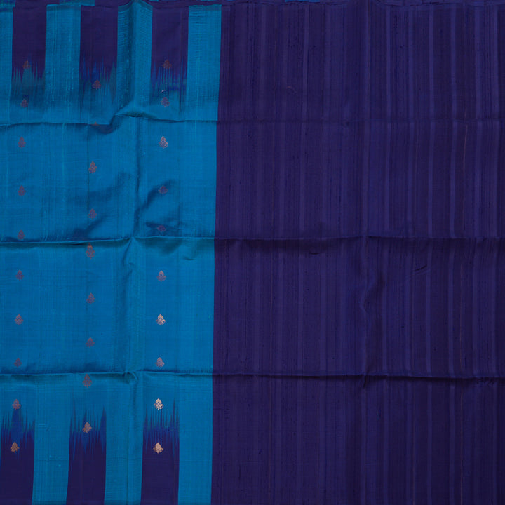 Hayagrivas Handloom kanjivaram soft silk saree in Sky blue with blue KBE380E2-1