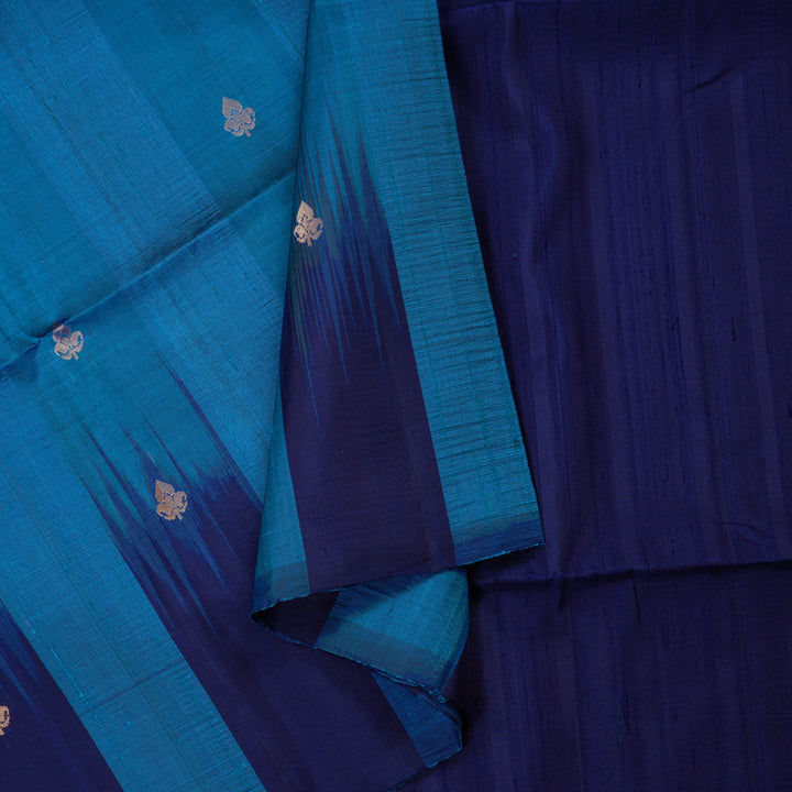 Hayagrivas Handloom kanjivaram soft silk saree in Sky blue with blue KBE380E2-1