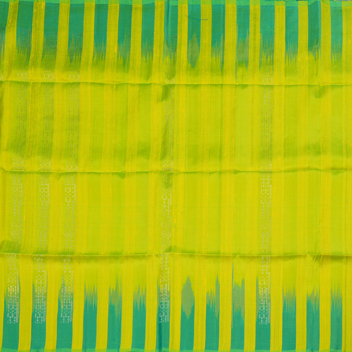 Hayagrivas Pure Soft Silk Saree in Neon Yellow with Pastel green KBE380E3-11