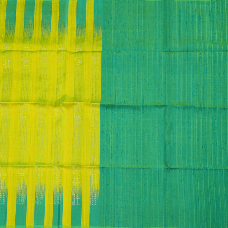 Hayagrivas Pure Soft Silk Saree in Neon Yellow with Pastel green KBE380E3-11