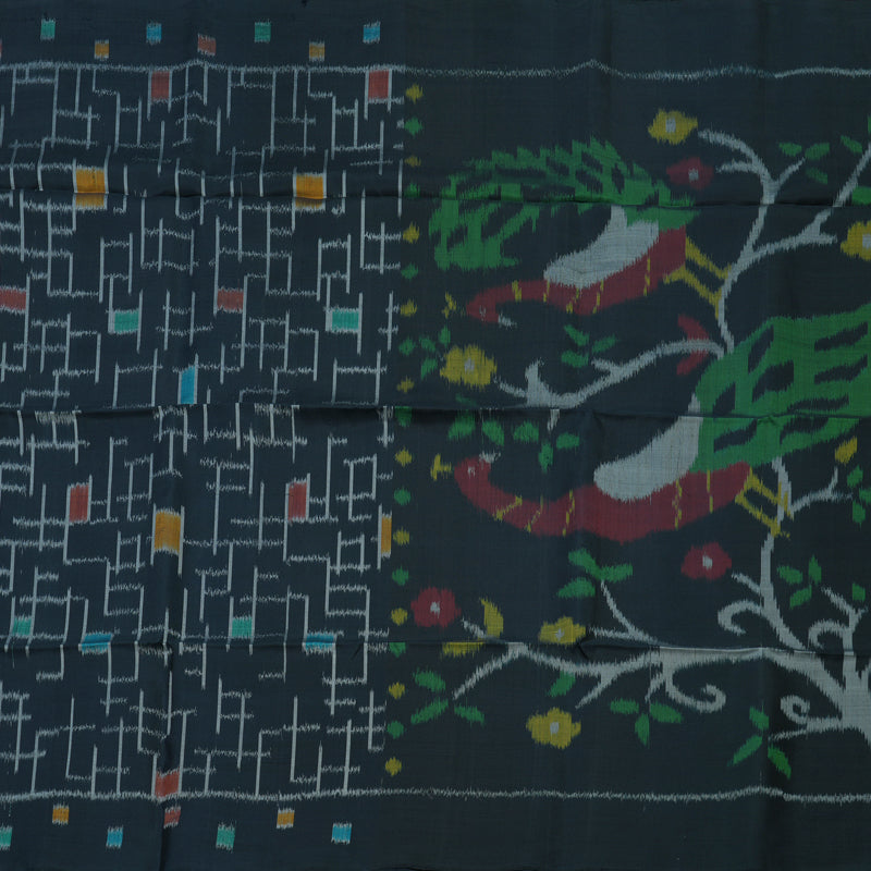 Hayagrivas Handloom Soft Silk Saree in Bold Black KBE382E1-6