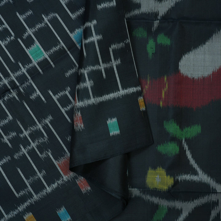 Hayagrivas Handloom Soft Silk Saree in Bold Black KBE382E1-6