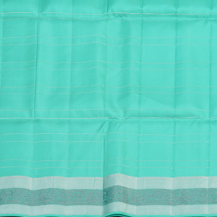 Hayagrivas Handloom Kanjivaram soft silk saree in Sky blue KBE383E2-4
