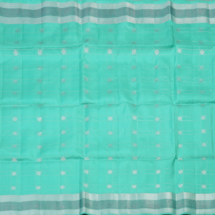 Hayagrivas Handloom Kanjivaram soft silk saree in Sky blue KBE383E2-4
