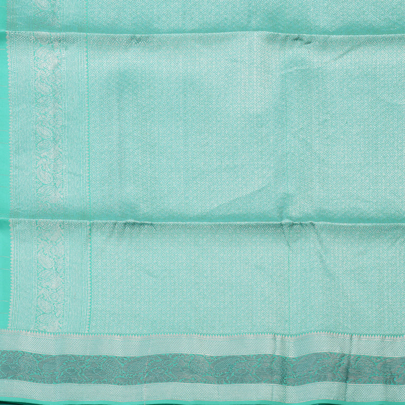 Hayagrivas Handloom Kanjivaram soft silk saree in Sky blue KBE383E2-4