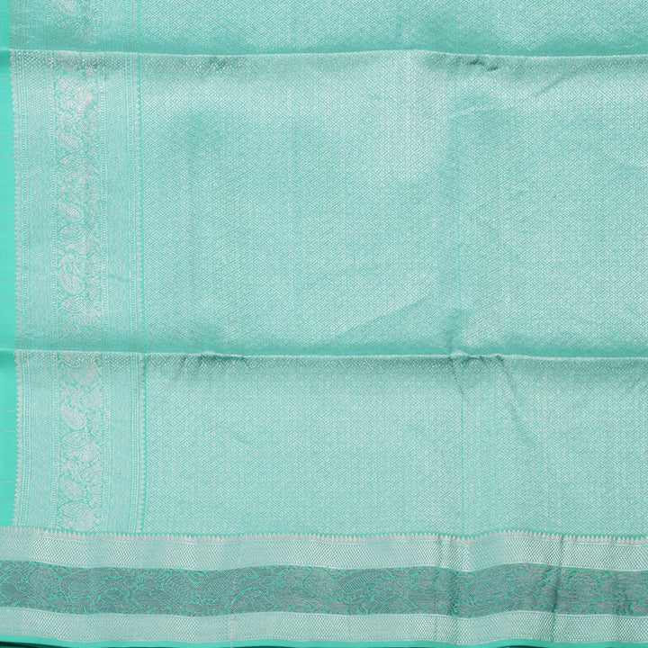 Hayagrivas Handloom Kanjivaram soft silk saree in Sky blue KBE383E2-4