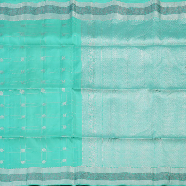 Hayagrivas Handloom Kanjivaram soft silk saree in Sky blue KBE383E2-4