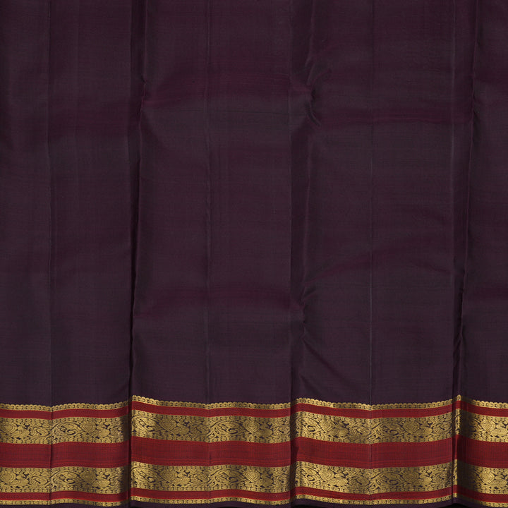 Hayagrivas Handloom Pure Kanjivaram Silk Saree in Rich Burnt Orange KBE384E12-1