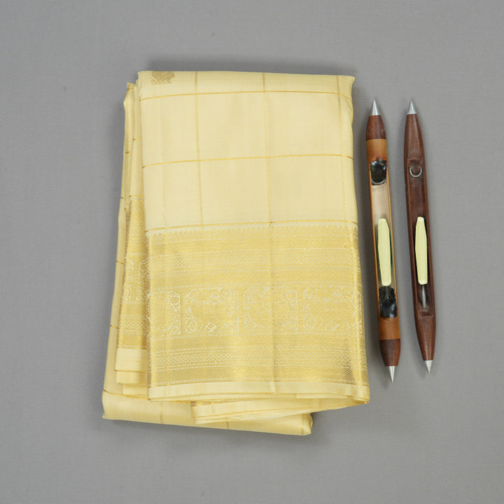 Hayagrivas Handloom Pure Kanjivaram Silk Saree in Graceful Sandal KBE384E15-2