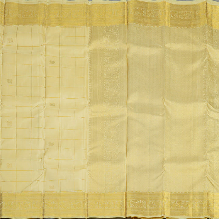 Hayagrivas Handloom Pure Kanjivaram Silk Saree in Graceful Sandal KBE384E15-2