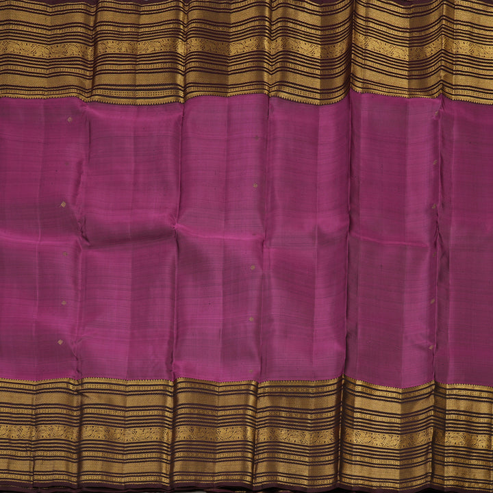 Hayagrivas Handloom Kanjivaram silk saree in Purple with dark brown KBE384E2-1