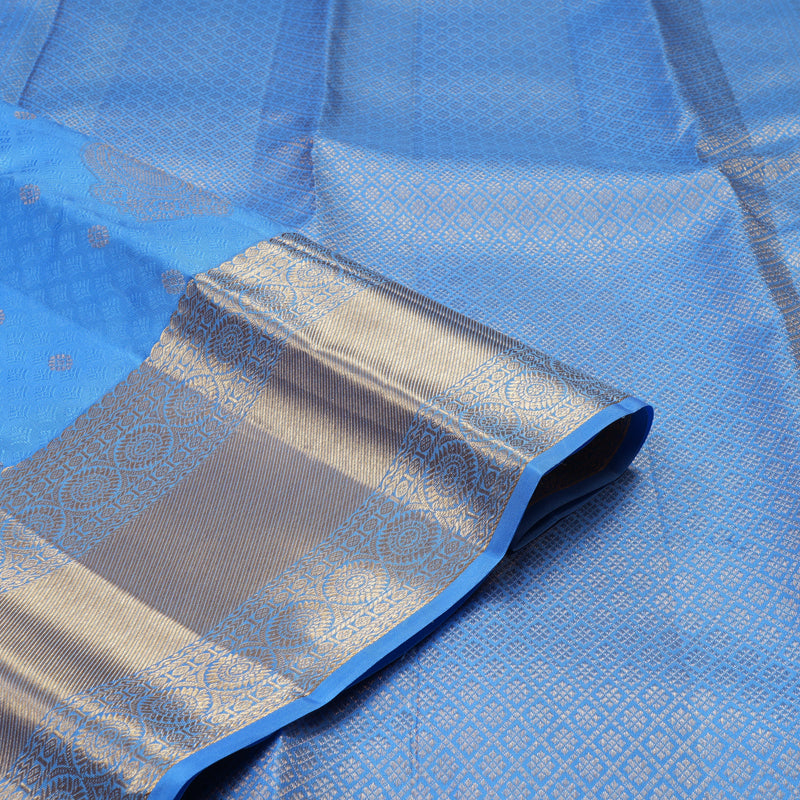Hayagrivas Handloom Pure Kanjivaram Silk Saree in Ethereal Sky Blue KBE384E21-1