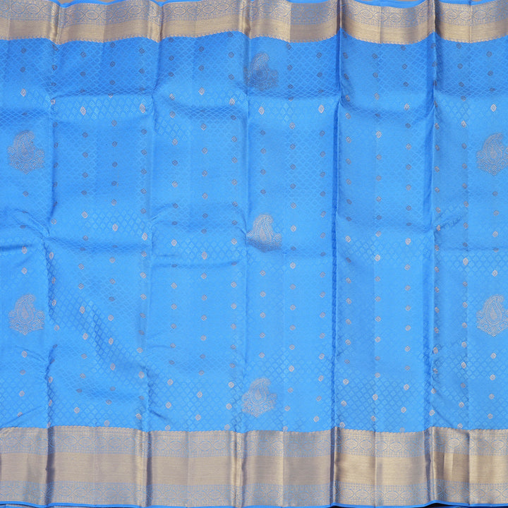Hayagrivas Handloom Pure Kanjivaram Silk Saree in Ethereal Sky Blue KBE384E21-1