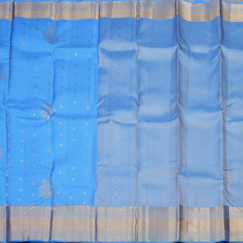 Hayagrivas Handloom Pure Kanjivaram Silk Saree in Ethereal Sky Blue KBE384E21-1