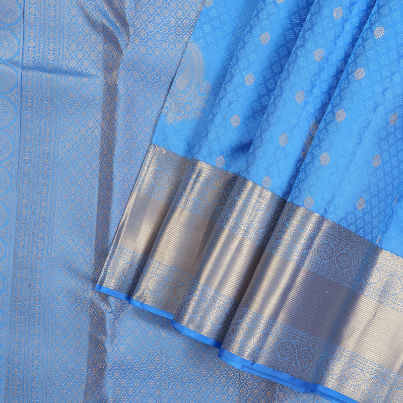 Hayagrivas Handloom Pure Kanjivaram Silk Saree in Ethereal Sky Blue KBE384E21-1