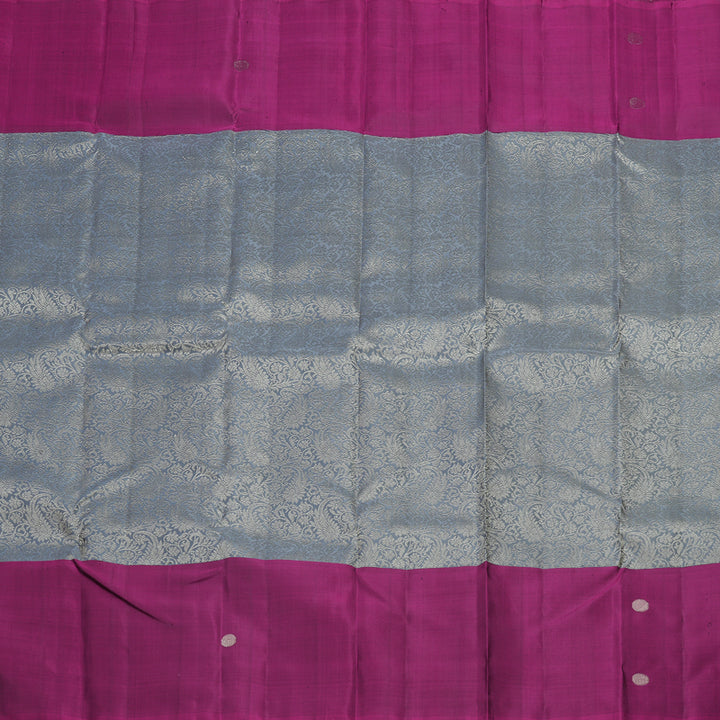 Hayagrivas Handloom Pure Kanjivaram Silk Saree in Enchanting Dark Grey KBE384E25-1