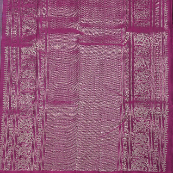 Hayagrivas Handloom Pure Kanjivaram Silk Saree in Enchanting Dark Grey KBE384E25-1