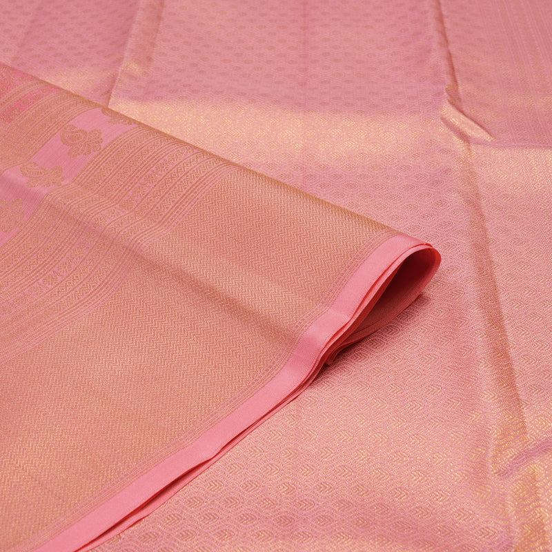 Hayagrivas Handloom Pure Kanjivaram Silk Saree in Graceful Peach Pink KBE385E1-13