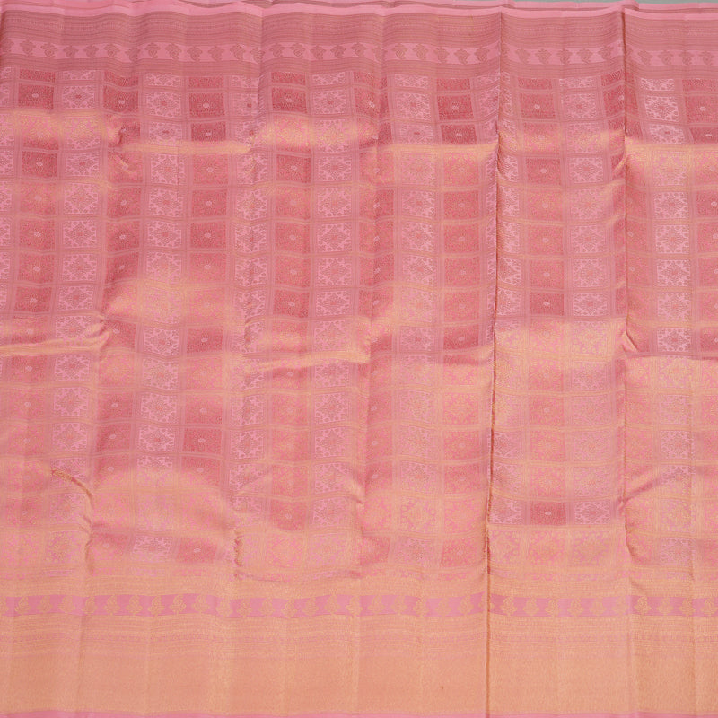 Hayagrivas Handloom Pure Kanjivaram Silk Saree in Graceful Peach Pink KBE385E1-13