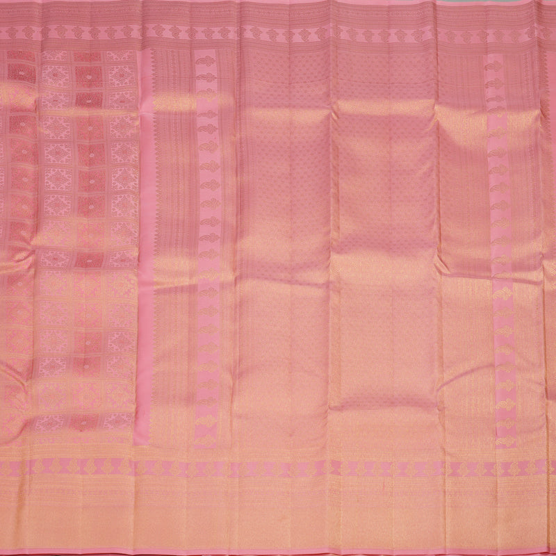 Hayagrivas Handloom Pure Kanjivaram Silk Saree in Graceful Peach Pink KBE385E1-13