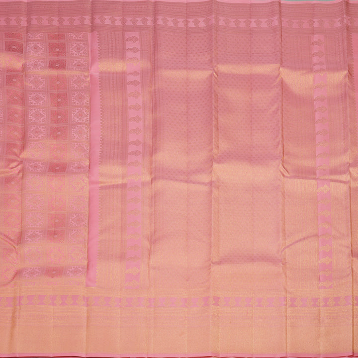 Hayagrivas Handloom Pure Kanjivaram Silk Saree in Graceful Peach Pink KBE385E1-13