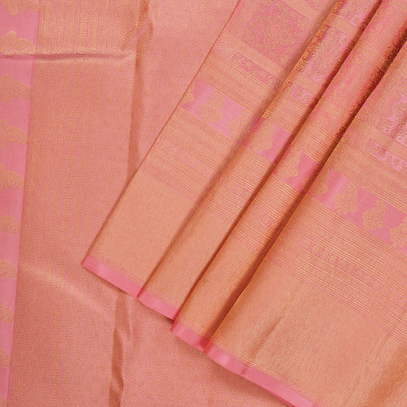 Hayagrivas Handloom Pure Kanjivaram Silk Saree in Graceful Peach Pink KBE385E1-13
